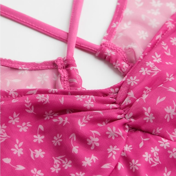 Pretty in Pink Floral Lace-Up Summer Dress - Picture 3 of 4